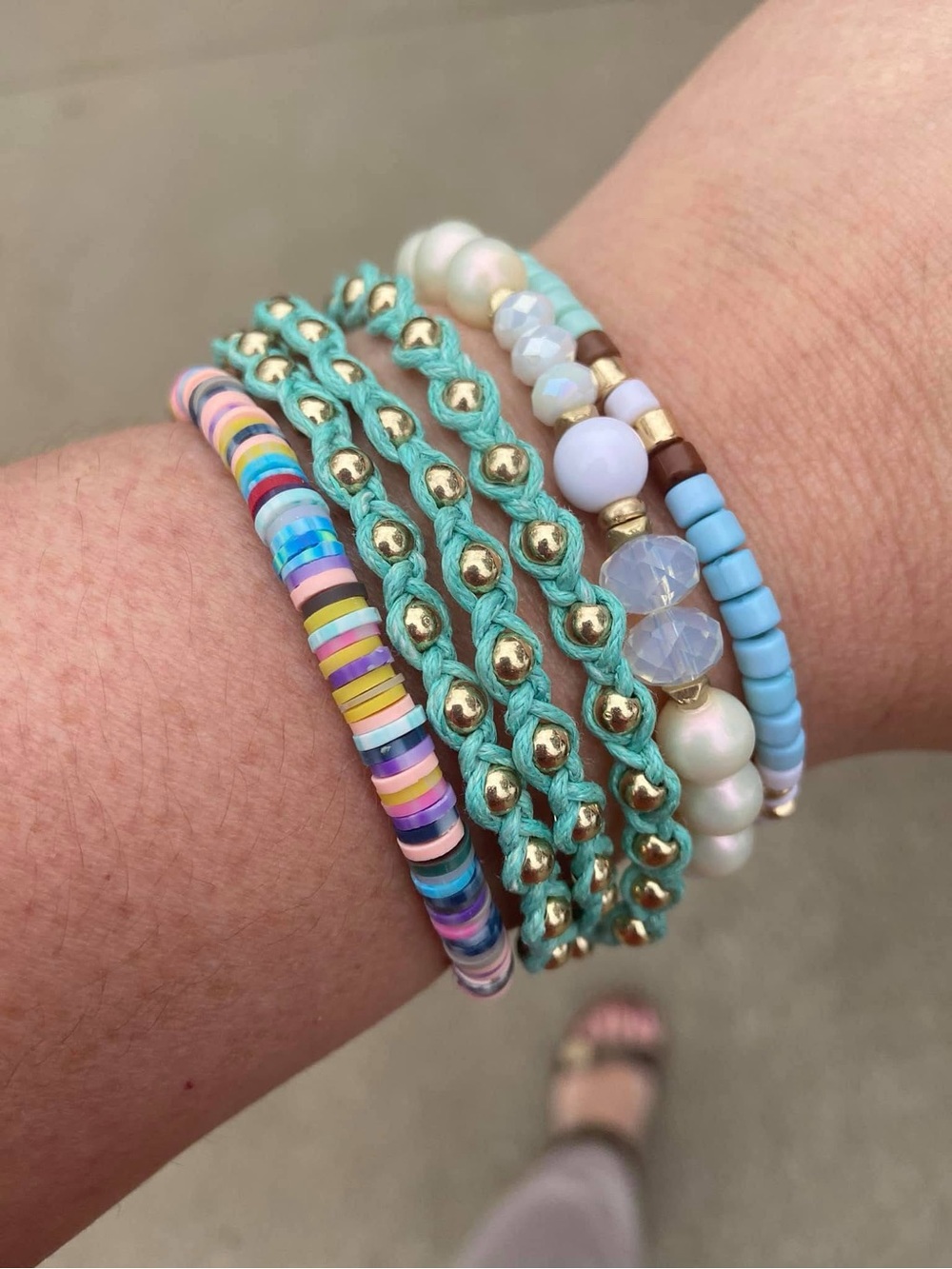 NEW Layered Turquoise & Gold April Bracelet Plunder - Picture 4 of 8